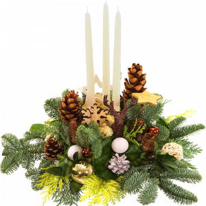 Tafel kerststuk lange kaarsen bestellen