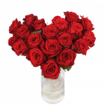 Hart van rode rozen als boeket