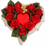 Hart van rode zijde rozen