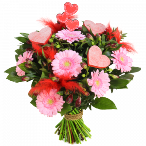 Boeket van de liefde met o.a harten