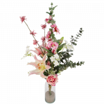 Kunstbloemen boeket roze