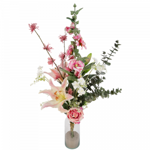 Kunstbloemen boeket roze
