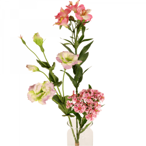 Kunstbloemen 3 stelen alstroemeria Eustoma Duizendschoon
