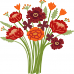 Gemengd boeket oranje rood