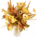 Zijde Kunstbloemen boeket vintage oker geel