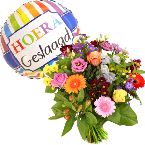Geslaagd ballon + Boeket bont