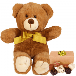Duurzame knuffelbeer + 150 gram bonbons