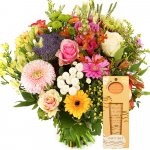 Boeket pastel bont + Hand en Nail creme