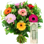 Gerbera boeket bont + Handcreme