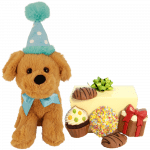 Feestmuts knuffel + 250 gram feestchocolade