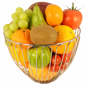 Luxe metalen fruitkorf