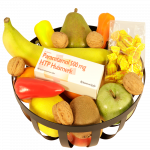 Fruitmand paracetamol + zakje honing snoepjes