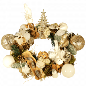 Unieke Kerstkrans platina wit goud
