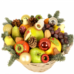 Kerst fruitmand exrta met kerst chocolade