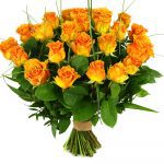 25 Oranje/zalm rozen