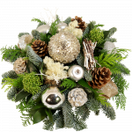 Wit zilver kerststuk bestellen bezorgen